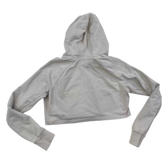 Gymshark Womens Cropped Training Athletic Fleece Hoodie Taupe Neutral Size Small - Picture 2 of 8